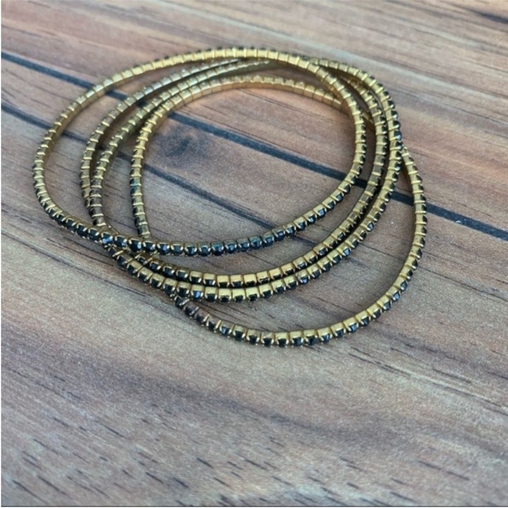 Express Gold and Black Layered Bracelets